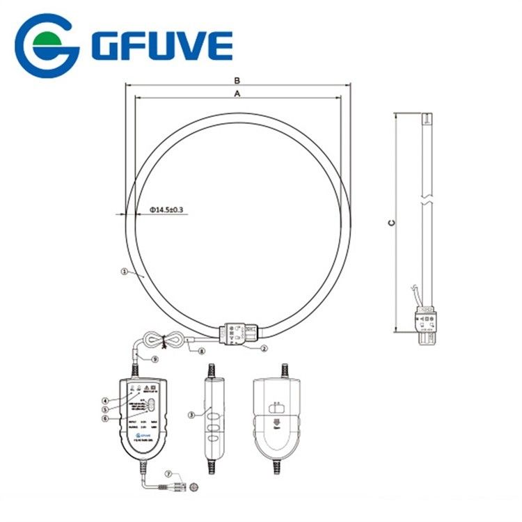 GFUVE FQ-RCTA03 3000A Rogowski Coil Flexible Current Probe Transformer CT Secondary Current Detection